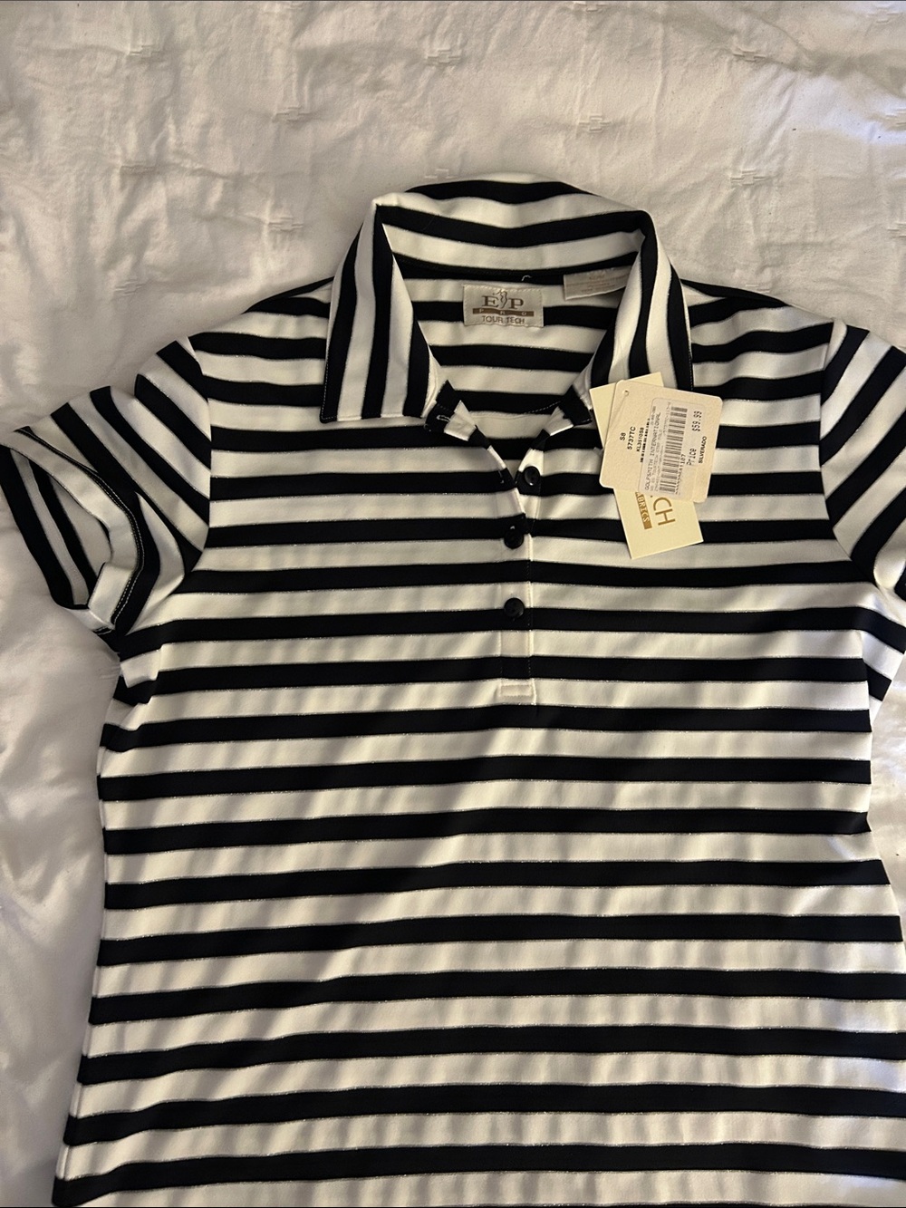 EP PRO TOUR TECH Striped Polo-style Short Sleeve Golf Top women’s